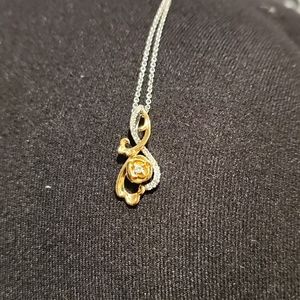 Gold and diamond Disney necklace